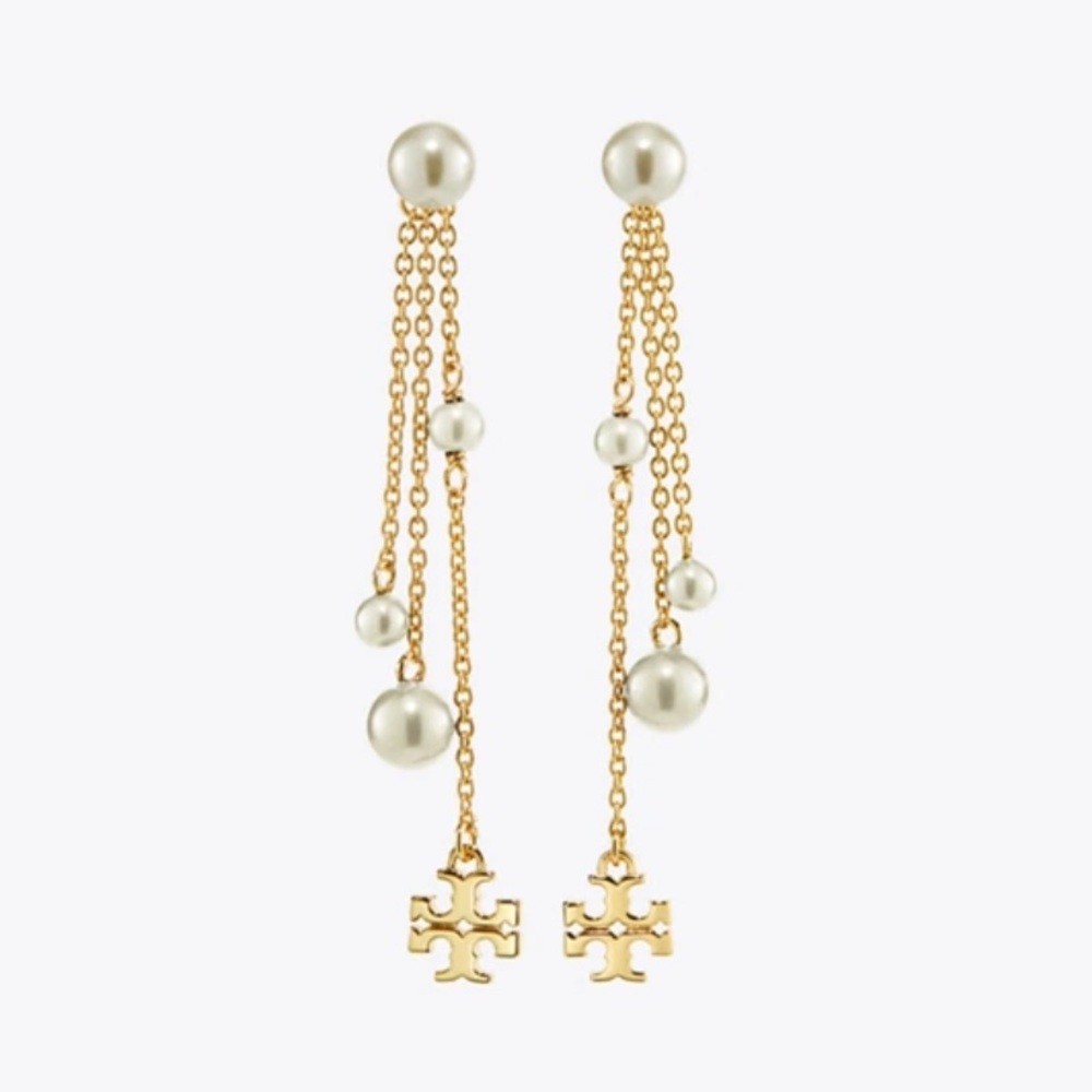 Elegant Gold and Pearl Drop Earrings